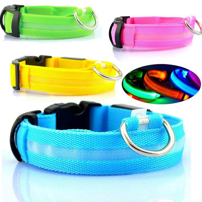 Nylon LED Pet Dog Luminous Collar Night Safety